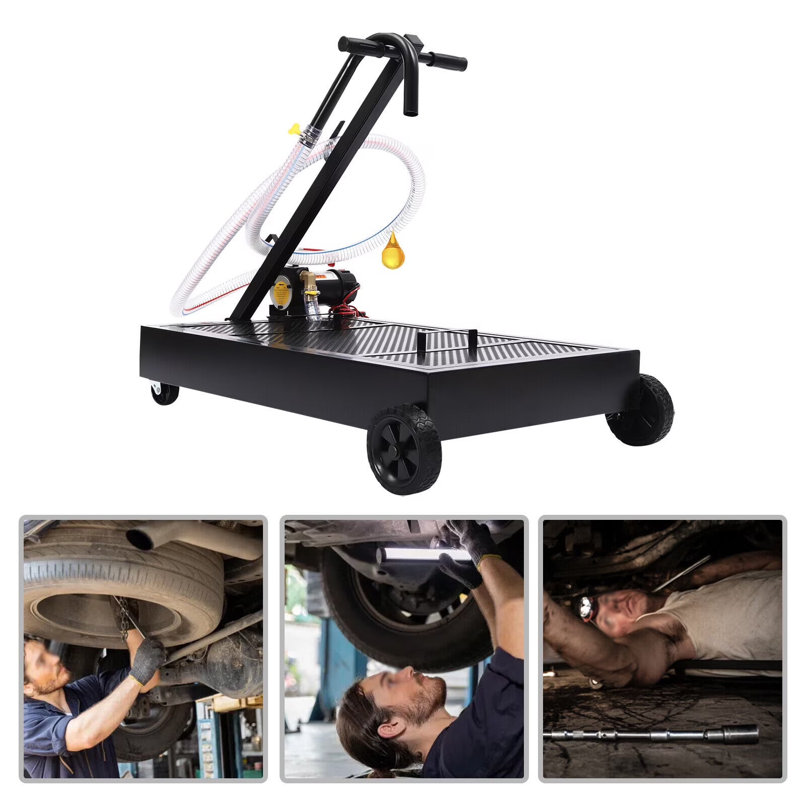 Oil Drain Pan with Pump, Oil Drain Pan, Oil Drain Cart for Use With Heavy-duty Trucks, Buses, Cars, SUVs, RVs, and Other Vehicles