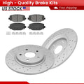 ACB ZONE Rear Brake Kits for Chrysler Town & Country Dodge Grand Caravan Journey Ram C/V Volkswagen Routan, Drilled Slotted Disc Brake Rotors and Ceramic Brake Pads