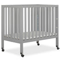 Dream On Me Jett Non-Full Size Folding Crib I Removable Wheels I Modern Nursey I Adjustable Mattress Support I Patent Folding System I Included 2.5 Mattress In Pebble Gray