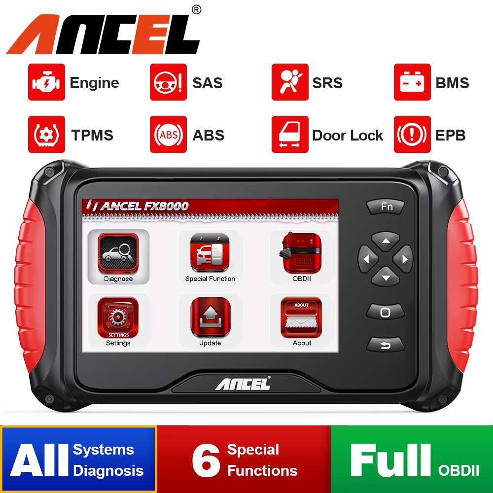 ANCEL FX8000 Automotive OBD2 Scanner Code Reader Car All System Oil EPB ABS Diagnostic Scan Tool