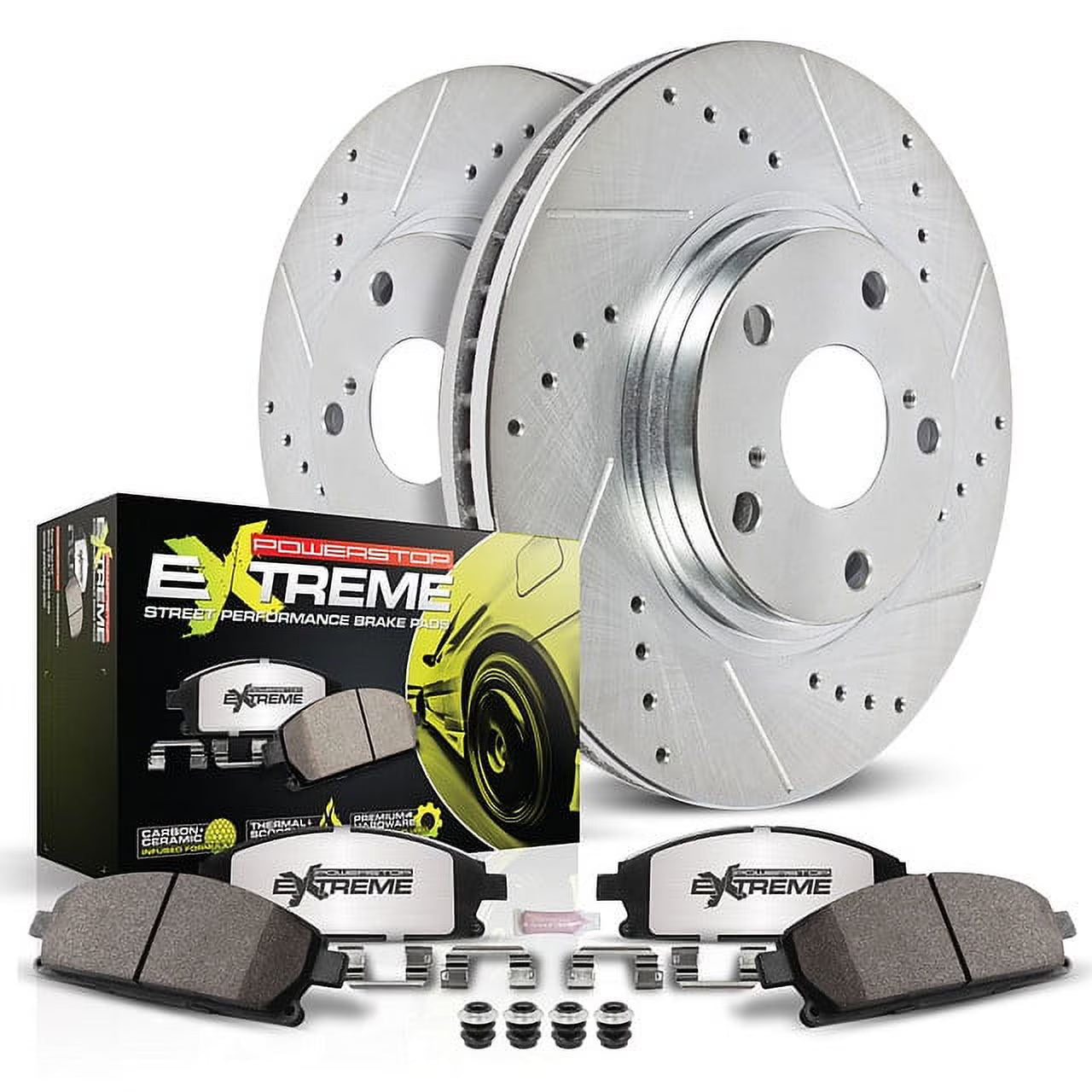 PowerStop Front Z26 Street Warrior Carbon-Fiber Ceramic Brake Pad and Drilled and Slotted Rotor Kit Fits: MERCEDES-BENZ Select Models K5235-26