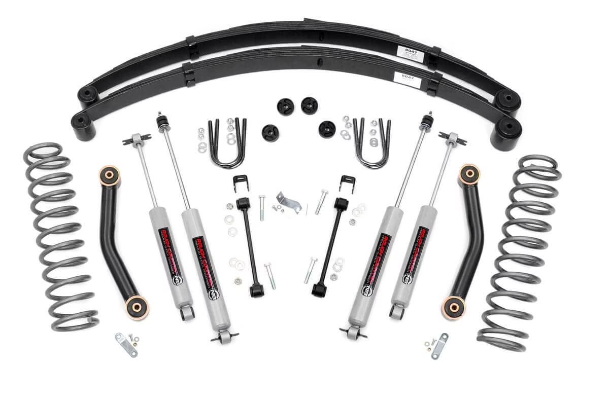 Rough Country 4.5  Lift Kit (fits) 1984-2001 Jeep Cherokee XJ 4WD | N3 Shocks | Suspension System | 633N2