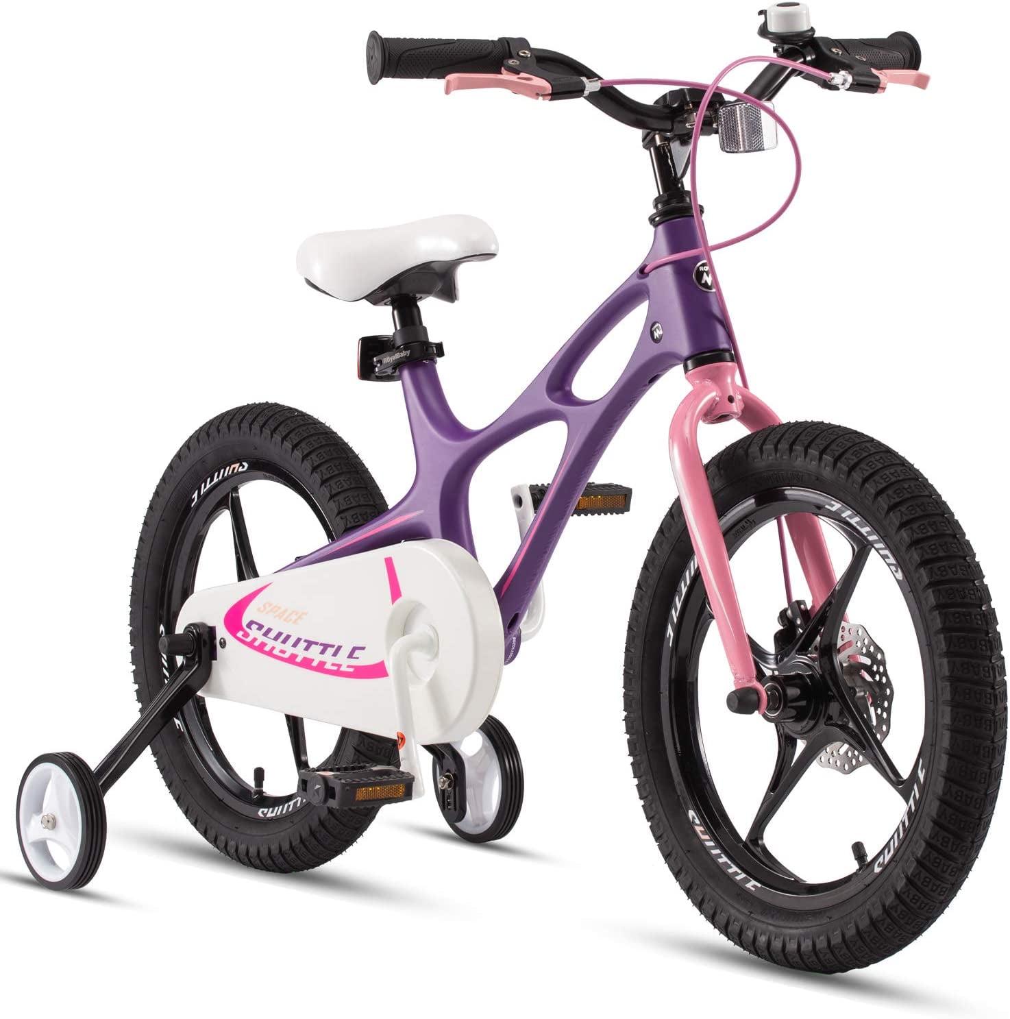 RoyalBaby Space Shuttle 14¡å Mg Alloy Kids Bike w/Training Wheels. Purple