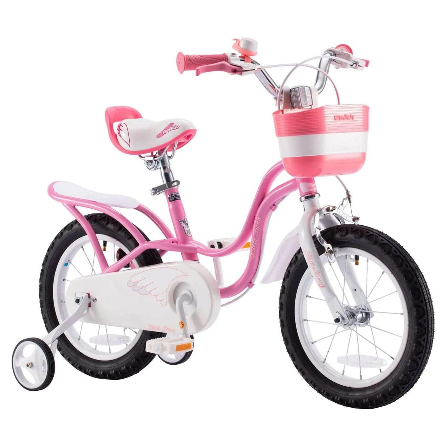 RoyalBaby Little Swan 14¡å Carbon Steel Kids Bike w/Dual Hand Brakes. Pink