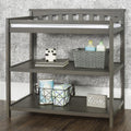 Child Craft Flat Top Changing Table with Pad & Strap. 2 Storage Shelves. Anti-Tip Kit. Dapper Gray