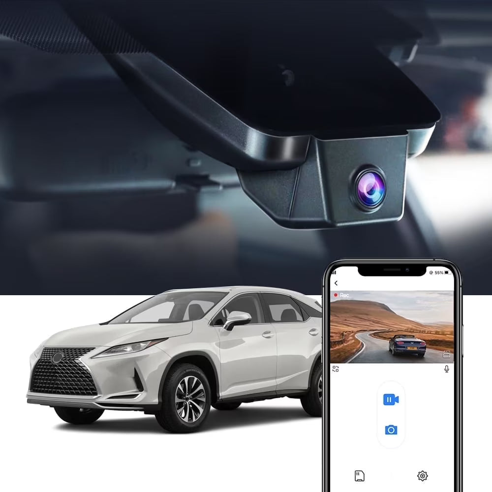 Fitcamx 4K Dash Cam Suitable for Lexus RX 350 450h 350L F Sport Luxury 2016 2017 2018 2019 2020 2021 2022 (Model B), OEM Style, Parking Mode, Plug & Play, 64GB Card